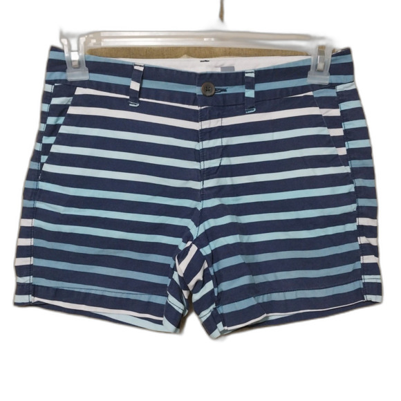 Old Navy shorts Womens 4 blue white ombre striped Patterned Twill Beachy Coastal - Picture 2 of 8